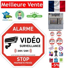 Panneau de Signalisation Circulaire Alarme Vidéo Surveillance 240 mm, PVC 1.5 mm