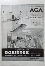 AGA CUISINIERE fonderies de ROSIERES - PUBLICITE - AD 1936  Réf : 1775