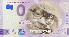 BILLET 0 EURO JOSE SARAMANGO PORTUGAL COULEUR 2022 NUMERO DIVERS