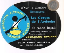 Sport. LOCACANO SPORTS à Vallon Pont d'Arc. Canoë Kayak. Vintage
