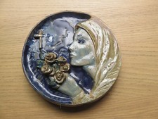 PLAQUE MURALE CERAMIQUE SIGNE