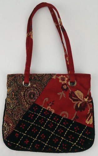 Red damask patchwork - red,