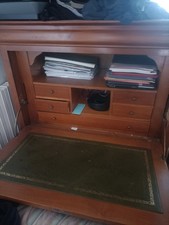 Ancien BONHEUR DU JOUR Louis XV secrétaire vitrine galbe marqueterie