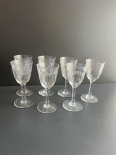 7 Verres À Vin Rouge En Cristal Baccarat Modelé Molière