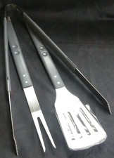 Lot 3 ustensiles barbecue inox – neuf REF 5380 – pince spatule fourchette