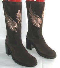 FREE LANCE Bottes GERONIMO cuir daim marron broderies 39 NEUF