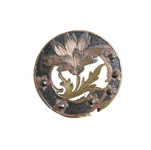 Bouton ancien métal ajouré - bouton,