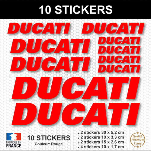 Stickers ducati rouge - 10,