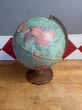 ANCIEN GLOBE TERRESTRE VINTAGE MAPPEMONDE DIAMETRE 30CM ANNEE 60
