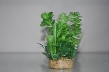 Aquarium Vert & Blanc Plante Avec Base en Grès Et Diffuseur 6 x 14 CM