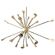 Lustre Sputnik Blanc Peint En