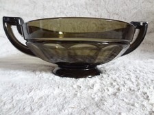 Val Saint Lambert Noemie de Luxval ancienne coupe en verre fumé art déco