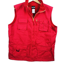 Bogarv Pop Utilitaire Gilet Homme M Rouge Polaire Doublé Multipoches D'extérieur