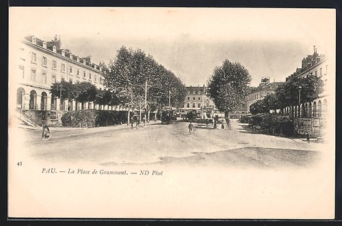 Carte postale pau place - postale, la