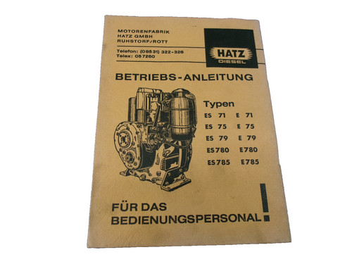 Manuel utilisation hatz - d’utilisation,
