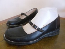 SUPERBES BALLERINES DERBIES A BRIDE CUIR NOIR MARQUE MANO T.37 ETAT NEUF