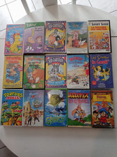 Lot 15 VHS films enfants dessins animés K7 video/ cassettes vintages 