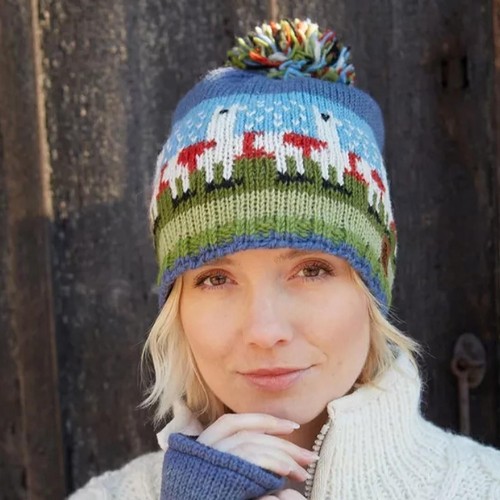 Bonnet chapeau pompon laine - chapeau, en