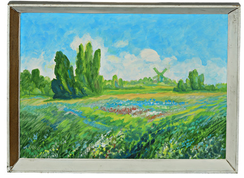 Tableau paysage avec moulin - tableau, à