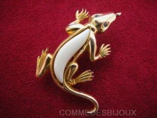 Broche "Lézard" Résine Blanc