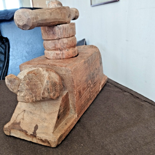 Pilon pressoir ancien bois - ancien, en