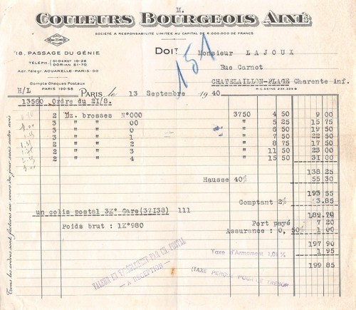 1940 couleurs bourgeois - couleurs, a