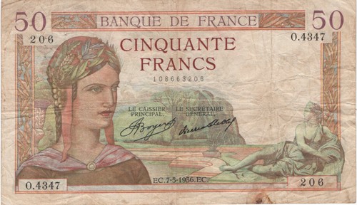 France francs ceres type - france, 50