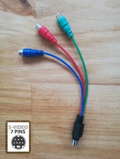 Câble S-Vidéo mini DIN 7 broches mâle vers 3 RCA femelle Composante (component)