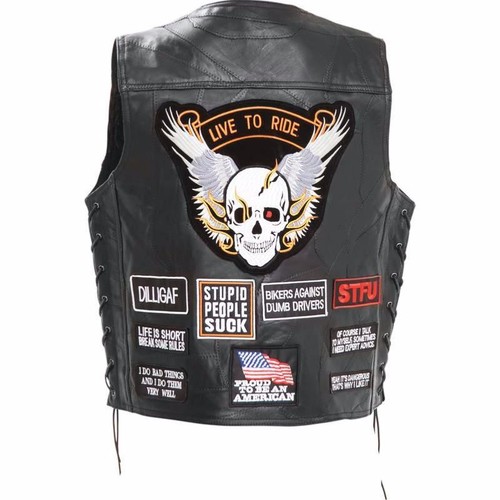 Gilet jacket cuir skull - en,