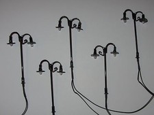 5 lampadaires doubles noir