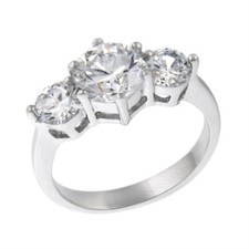 Argent Sterling Rond Zircone