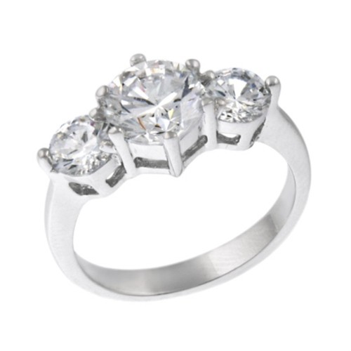 Argent sterling rond zircone - argent,
