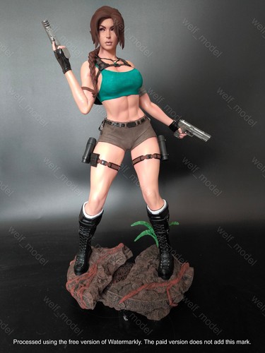 Painted lara croft statue 4 - painted,