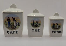 Pots alimentaires anciens, L'angélus, Semi-porcelaine Céranord, Thé/Café/Poivre