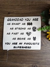 Autocollant vinyle autocollant "Grand-père super héros" pour cadre boîte Ribba 