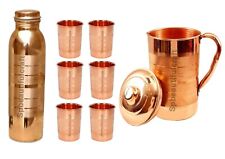 Pichet à eau 100% cuivre cruche bouteille d'eau 2 litres 900 ml verre à boire...