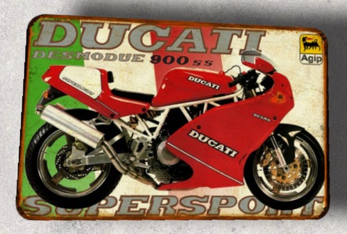 Plaque métal vintage ducati - plaque,