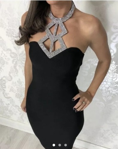 Robe noire moulante bandage