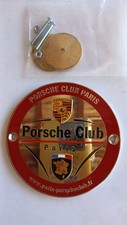 Badge,PORSCHE Club Paris,vrai,original,les 2 Logos En Relief, Ancien, Collector