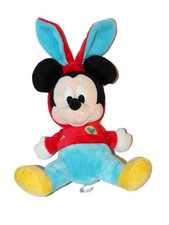 Peluche doudou Mickey rouge bleu Deguise Lapin 30 cm