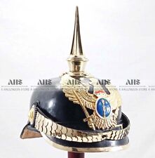 Casque en cuir officier militaire impérial prussien casque allemand Pickelhau...