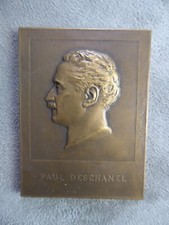 MEDAILLE PLAQUE. Signée Ferdinand Gilbault, 1917: PAUL DESCHANEL.