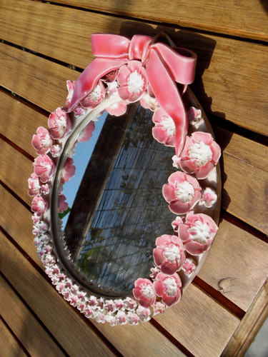 Ancien petit miroir ovale - miroir, en
