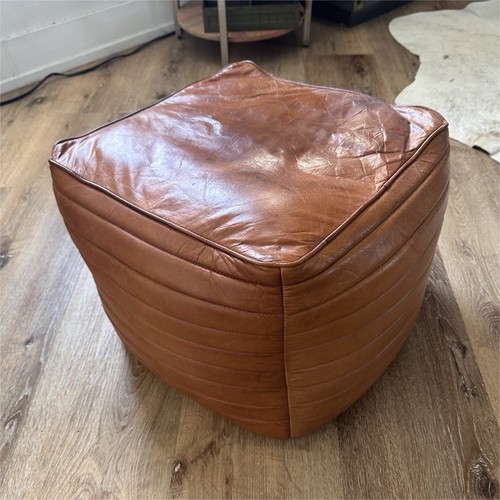 Brown leather square - leather,