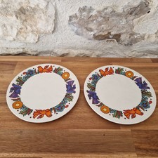 2 ASSIETTES A DESSERT ACAPULCO VILLEROY BOCH PORCELAINE VINTAGE DIA. 14CM 