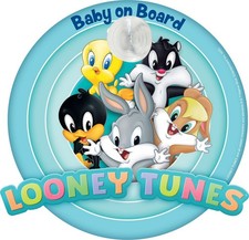 Panneau ventouse « Bébé à bord » avec graphismes WB Looney Tunes