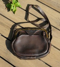 Sacoche de boucher ancienne en cuir