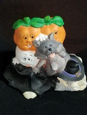  Ceramic Pumpkin Ghost Dog Witch Votive or Tealight Holder Halloween Decoration