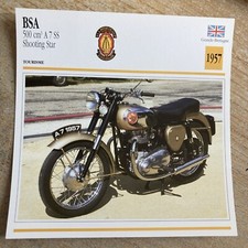 BSA 500 A7 SS Shooting Star 1957 carte moto collection Atlas UK
