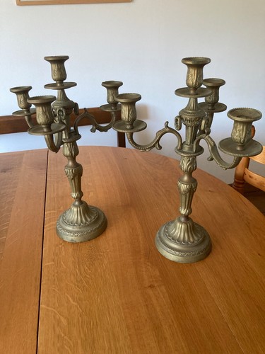 Paire candélabres anciens - paire, de